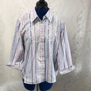 Alfred Dunner Button-up Dress Shirt